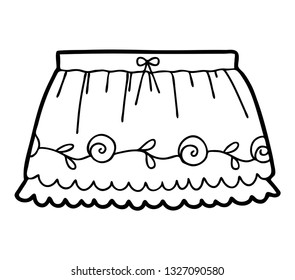 Coloring book for children, Ruffled skirt