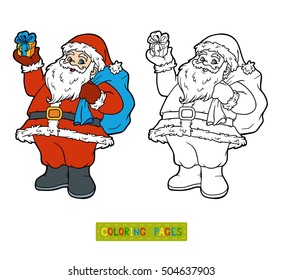 Coloring book for children, Santa Claus