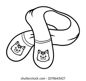 Coloring book for children, Scarf with a cat