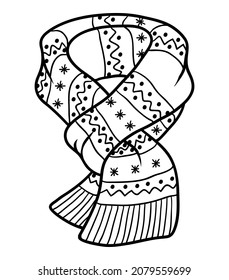 Coloring book for children, Scarf with geometric pattern