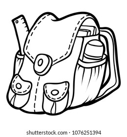Coloring book for children, School backpack