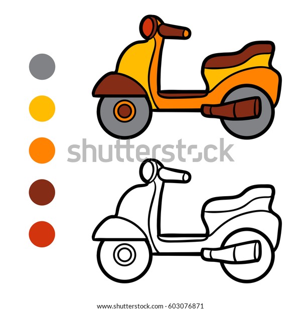 Coloring Book Children Scooter Stock Vector (Royalty Free) 603076871