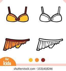 Coloring book for children, Skirted bikini
