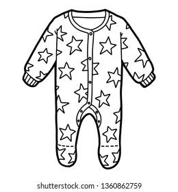 Coloring Book Children Sleepsuit Stars Stock Vector (Royalty Free ...