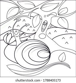 coloring book for children with a snail