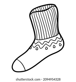 Coloring book for children, Sock with geometric pattern