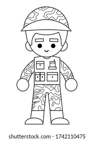 Coloring book for children, Soldier