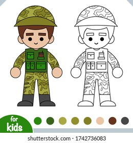 Coloring Book For Children, Soldier