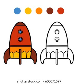 Coloring book for children, Spaceship