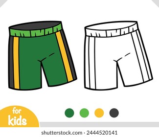 Coloring book for children, sport equipment Football shorts