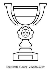 Coloring book for children, Sports trophy cup