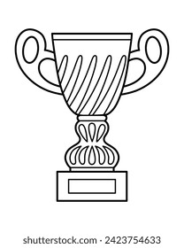 Coloring book for children, Sports trophy cup