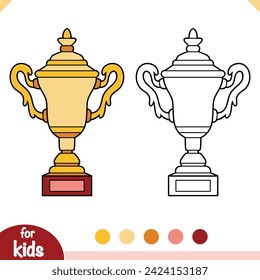 Coloring book for children, Sports trophy cup