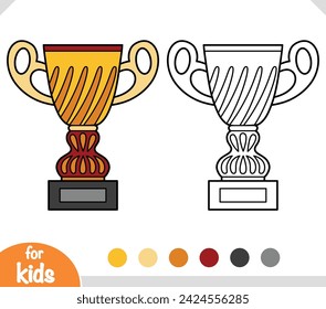 Coloring book for children, Sports trophy cup