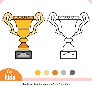 Coloring book for children, Sports trophy cup