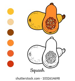 Coloring book for children, Squash