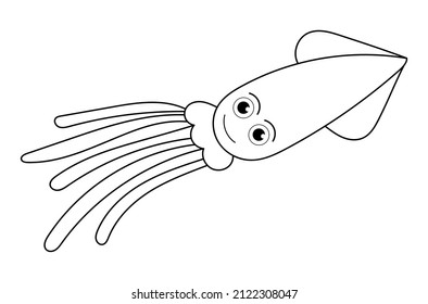 Coloring book for children, Squid