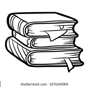 Coloring book for children, Stack of books