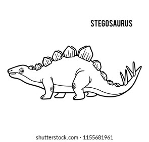 Coloring book for children, Stegosaurus