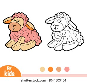 Coloring book for children, Stuffed toy Sheep