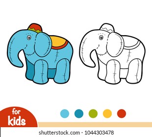 Coloring book for children, Stuffed toy Elephant