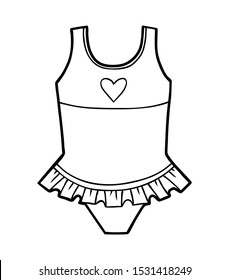 Swimming Suit Coloring Pages 01 Preschool Activities Sketch Coloring Page