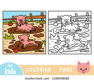 Coloring book for children, Three pigs