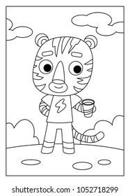 Coloring book for children, Tiger