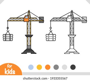 Coloring book for children, Tower crane