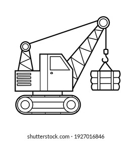 Coloring book for children, Tracked crane