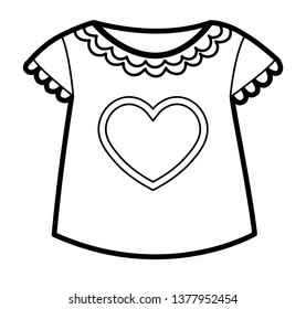 Coloring book for children, T-shirt. Vector cartoon illustration