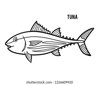 Coloring book for children, Tuna