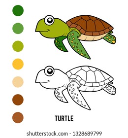 Coloring book for children, Turtle