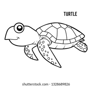 Coloring book for children, Turtle