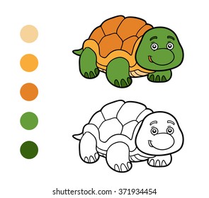 Coloring book for children (turtle)
