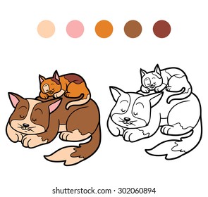 Coloring book for children (two cats)
