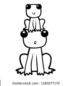Coloring book for children, Two frogs