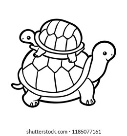 Coloring book for children, Two tortoises