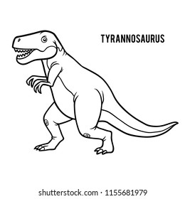 Coloring book for children, Tyrannosaurus
