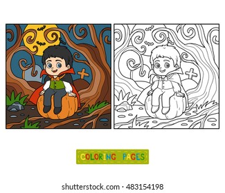 Coloring book for children, Vampire