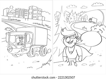 Coloring book for children in vector form.  Vector illustration