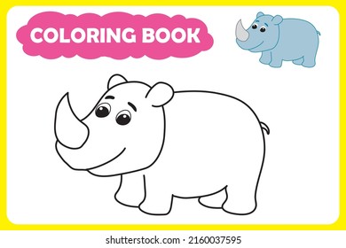 coloring book for children. vector illustration of African animal