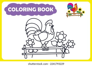 coloring book for children. vector illustration of farm animal