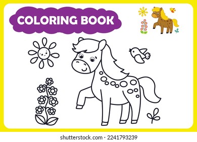 coloring book for children. vector illustration of farm animal