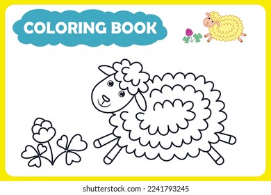 coloring book for children. vector illustration of farm animal