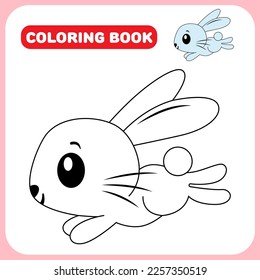 Coloring book for children vector illustration of hare.