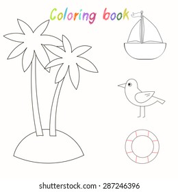 Coloring book for children vector illustration