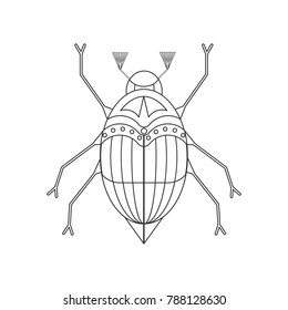 Coloring book for children. vector illustration of the may beetle, chafer