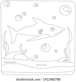 Farbbuch für Kinder. Vektorgrafik auf weißem Hintergrund. See- und Reisefarbseite
