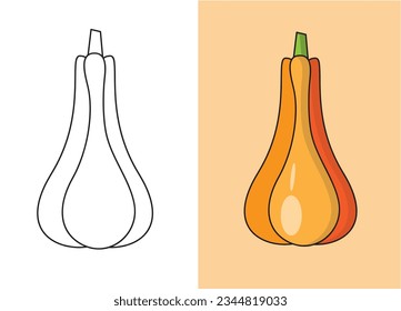Coloring book for children: vegetables (pumpkin). Vector illustration ,graphic design.
